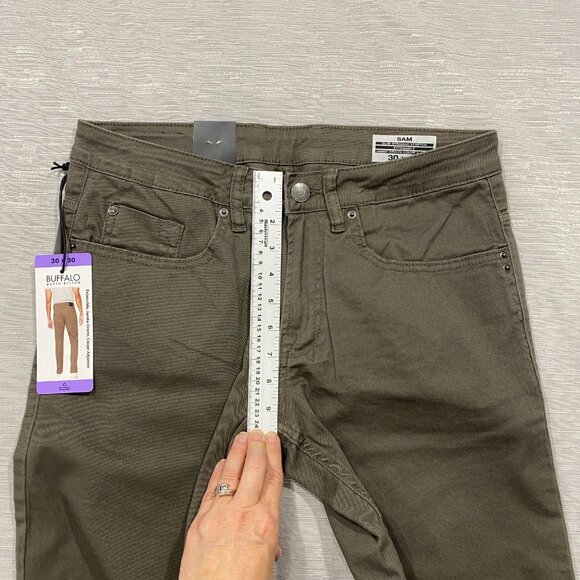 Buffalo David Bitton SAM Jeans Mens 30 x 30 Brown Denim Slim Fit Straight - Picture 11 of 13